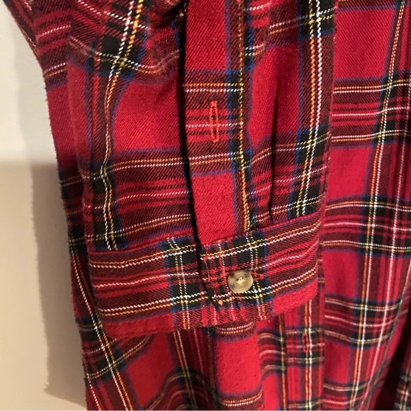 Abercrombie & Fitch red plaid boyfriend shirt button up - Picture 5 of 6